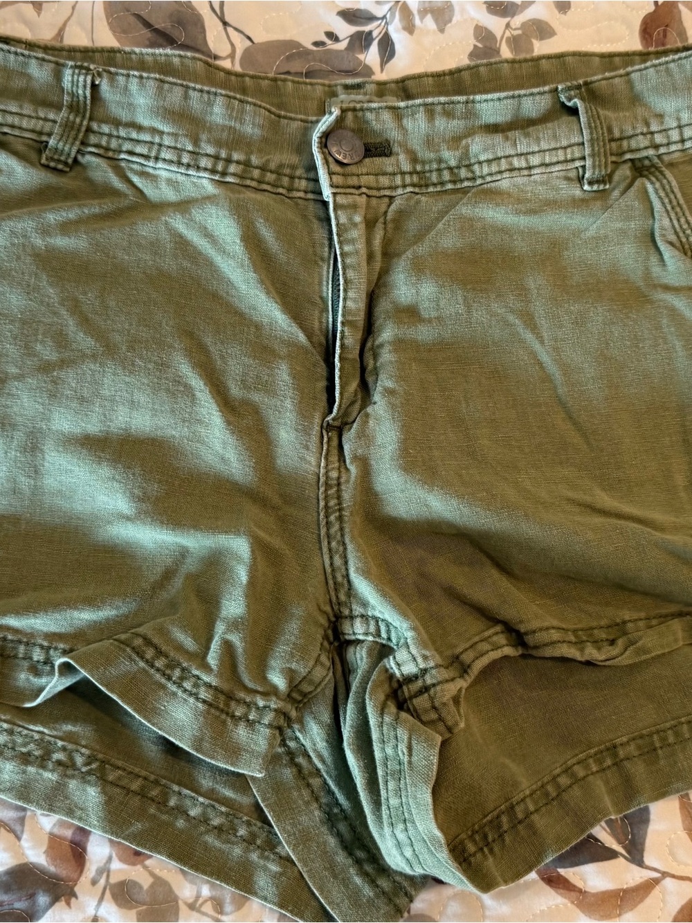 J. Crew Olive Green Flat-Front Cotton Shorts